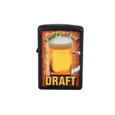 Запальничка Zippo I SUPPORT THE DRAFT BLACK MATTE (28294)
