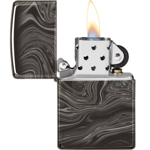 Зажигалка бензиновая Zippo Marble Pattern Design черный мрамор (49812)