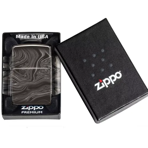 Зажигалка бензиновая Zippo Marble Pattern Design черный мрамор (49812)