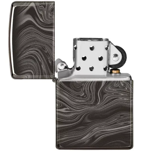 Зажигалка бензиновая Zippo Marble Pattern Design черный мрамор (49812)