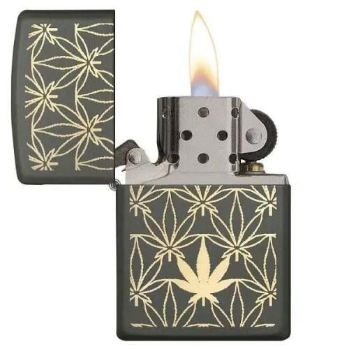 Зажигалка бензиновая Zippo 221 All Around Leat Design Laser Зеленая (29589)
