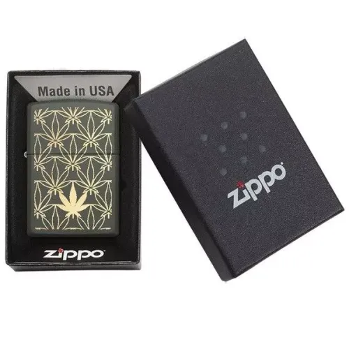 Зажигалка бензиновая Zippo 221 All Around Leat Design Laser Зеленая (29589)