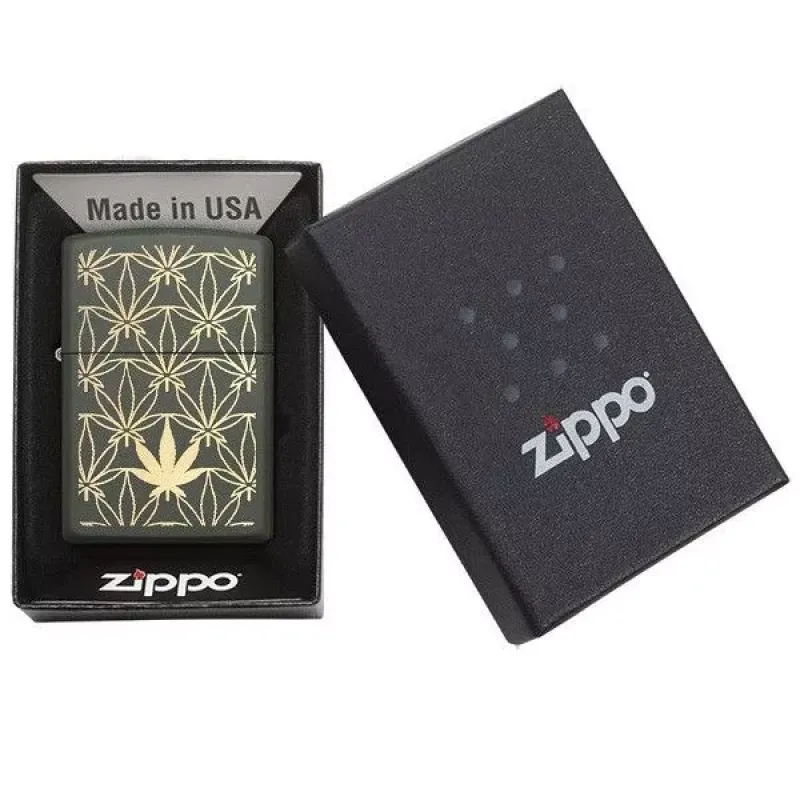 Зажигалка бензиновая Zippo 221 All Around Leat Design Laser Зеленая (29589)