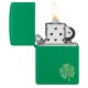 Зажигалка бензиновая ZIPPO Regular Grass Green Matte Lucky Clover Design, зеленый (46850)