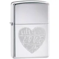 Запальничка бензинова Zippo For The Love Срібляста з гравіюванням (24198)