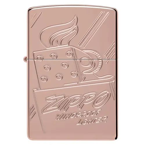 Запальничка армована бензинова Zippo Armor® Rose Gold Zippo Logo Script Collectible (48768)