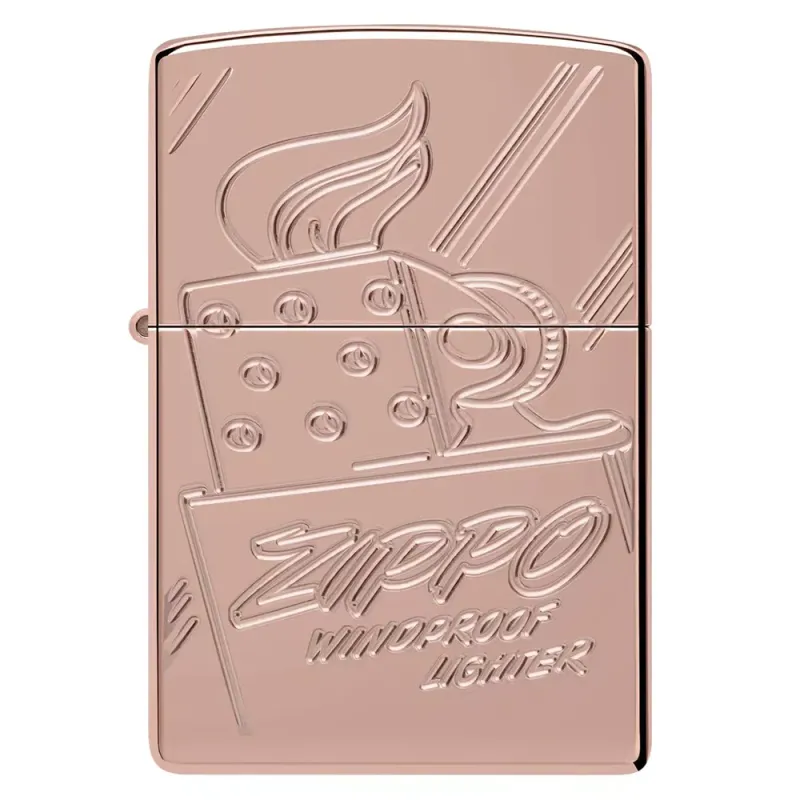 Запальничка армована бензинова Zippo Armor® Rose Gold Zippo Logo Script Collectible (48768)