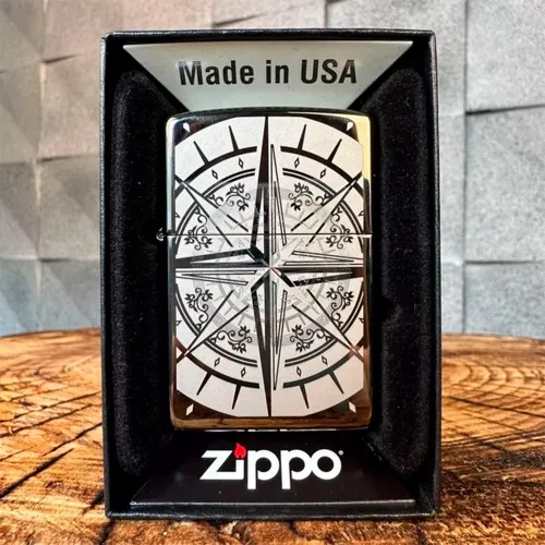 Зажигалка бензиновая ZIPPO Compass, черный лед (29232)