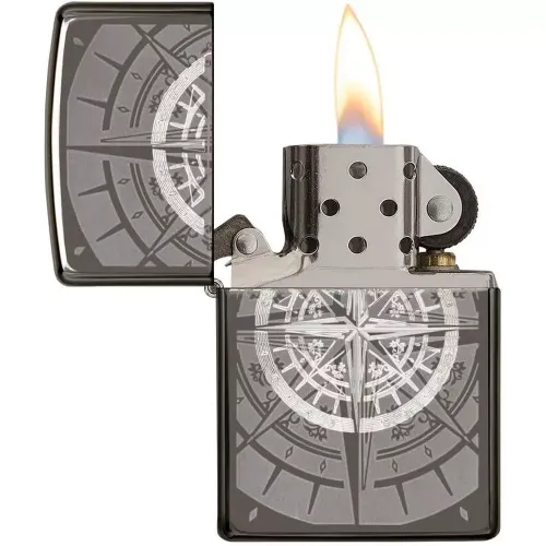 Зажигалка бензиновая ZIPPO Compass, черный лед (29232)