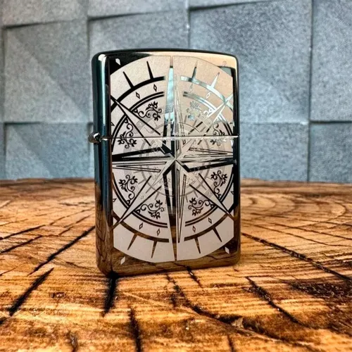 Зажигалка бензиновая ZIPPO Compass, черный лед (29232)