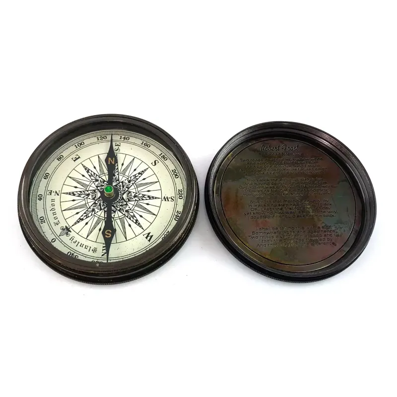 Компас бронзовий в шкіряному футлярі " Stanley London" Compass Antic Foldable 8,8х8,4х3,4 см (DN34867)