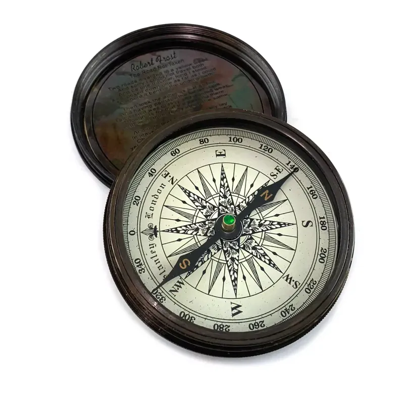 Компас бронзовий в шкіряному футлярі " Stanley London" Compass Antic Foldable 8,8х8,4х3,4 см (DN34867)