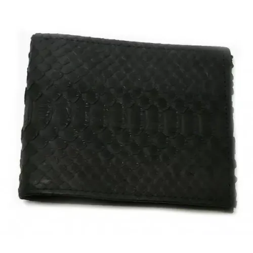 Портмоне Piton Bags зі шкіри пітона 11х9 см Чорне (DN32641)