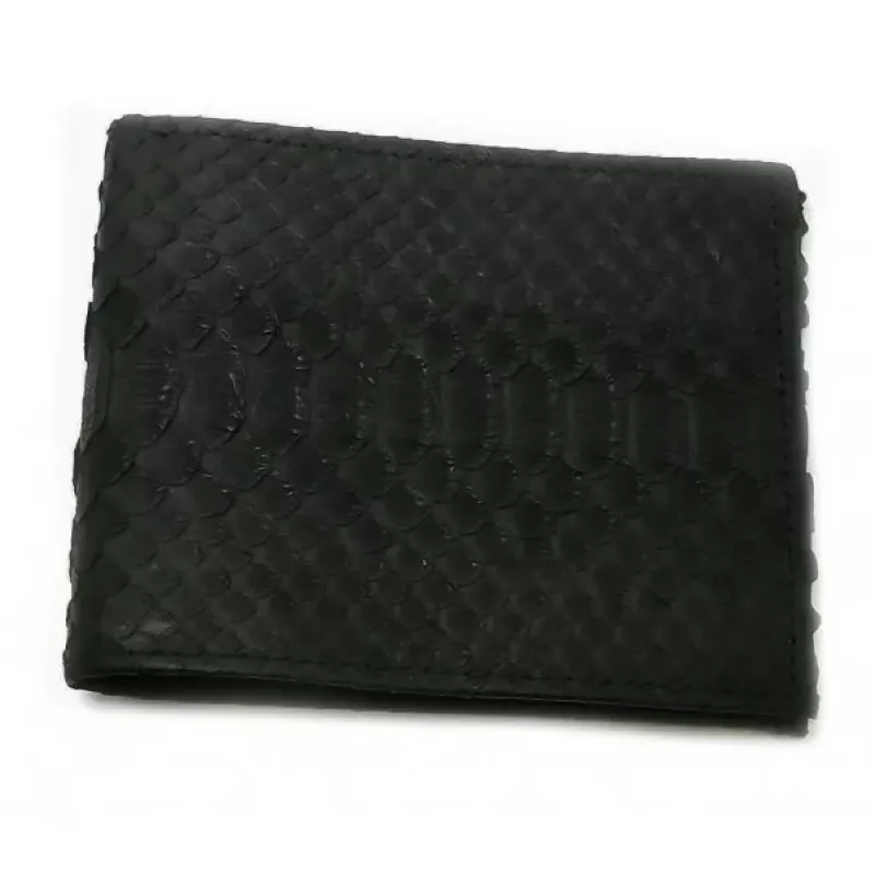Портмоне Piton Bags зі шкіри пітона 11х9 см Чорне (DN32641)