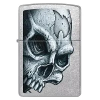 Зажигалка бензиновая ZIPPO CLASSIC Street Chrome Skull and Flame Design, хром (46587)