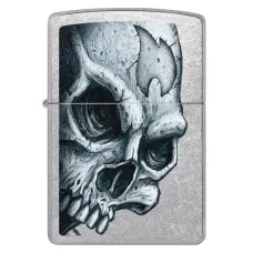 Зажигалка бензиновая ZIPPO CLASSIC Street Chrome Skull and Flame Design, хром (46587)