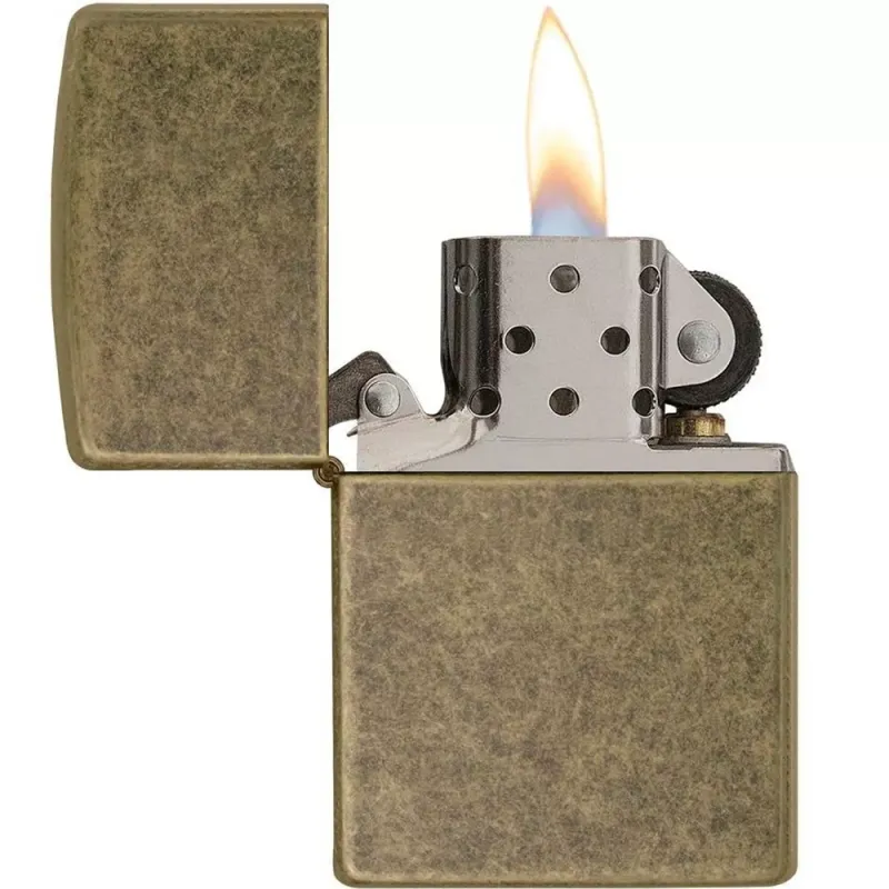 Зажигалка бензиновая ZIPPO FLAT BTM ANTIQUE BRASS (201 FB)