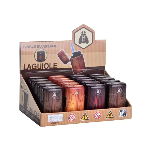Зажигалка газовая турбо Laguiole Capsule пластик рисунок дерево (40202550)