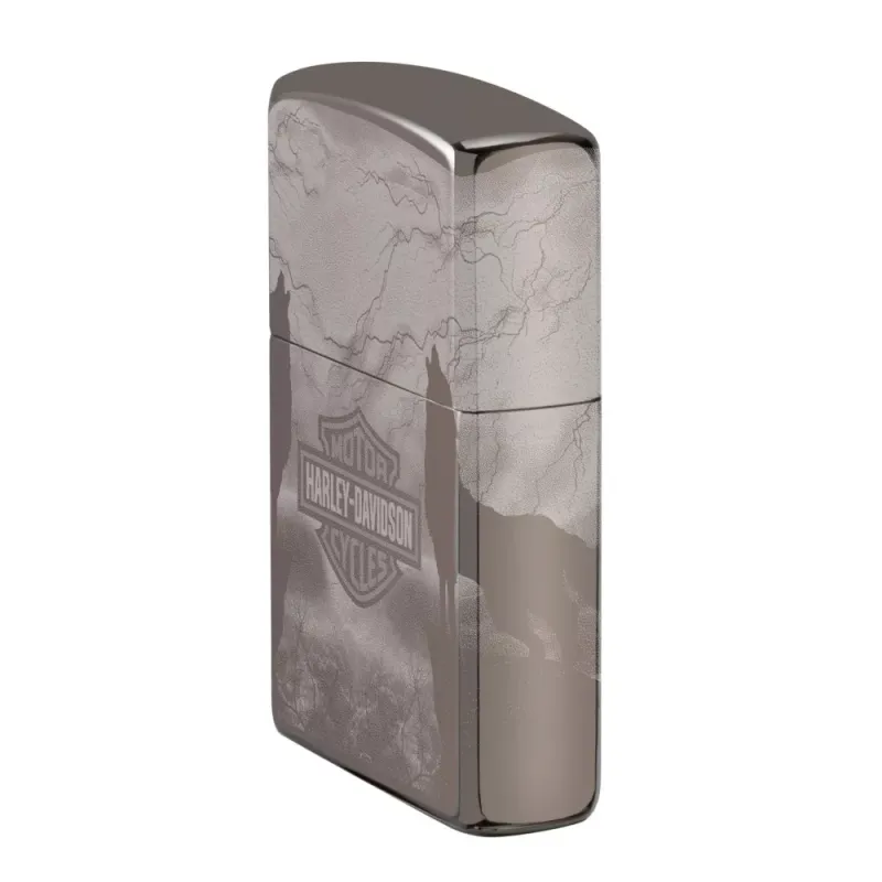 Зажигалка бензиновая ZIPPO Wolves Design Harley-Davidson®, черный лед (48799)