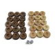 Ігрові аксесуари Фішки для нард з виємкою під палець з мішечком (д-28мм, вис-10мм) кубіки в комплекті, колір натуральне дерево та коричневі, органза (DN34595A)