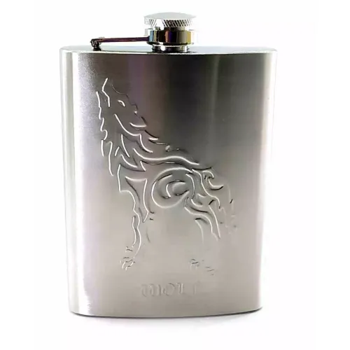 Все для алкогольних напоїв Фляга None з нержавіючої сталі Вовк 230 мл Срібляста (DN32839)