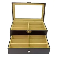 Футляр двухъярусный для хранения очков 12 шт 34х19х16 см, эко-кожа, черный (DN32920)