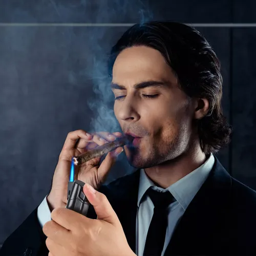 Газові запальнички Газова запальничка турбо Silver Match VILNIUS метал, гума, срібляста, чорна, оксамитовий мішечок (40674373SL)