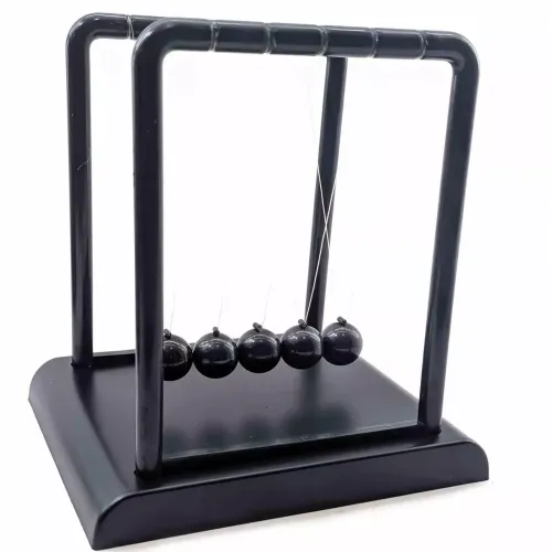 Приниматели решений и антистрессы Маятник Шары Ньютона антистресс инерционные (13,5х14х11,5 см) пластик, металл, черные (DN19376A)