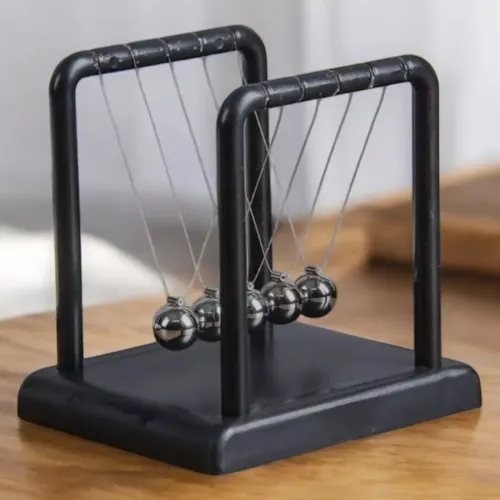 Приниматели решений и антистрессы Маятник Шары Ньютона антистресс инерционные (13,5х14х11,5 см) пластик, металл, черные (DN19376A)