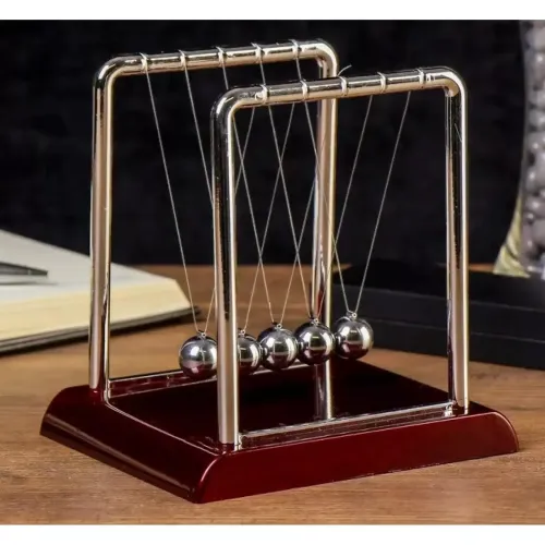 Приниматели решений и антистрессы Маятник Шары Ньютона мини антистресс инерционные (9,3х9х9 см) коричневые (DN19357N)