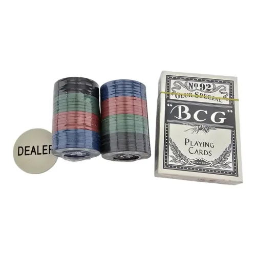 Покерные наборы Набор для покера 40 фишек с номиналом и колода игрушечных карт BCG 54 шт, жетон Dealer, блистер (DN36520)