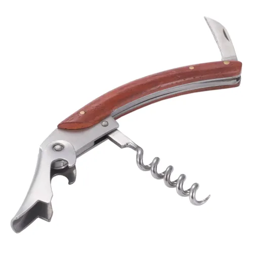 Все для алкогольних напоїв Набір сомельє на 5 предметів у дерев'яному футлярі 23х12,5х4 см, червоне дерево (DN32855)