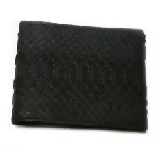 Портмоне Piton Bags зі шкіри пітона 11х9 см Чорне (DN32641)