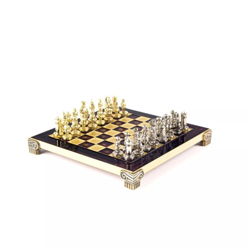 Шахматы Шахматы Manopoulos Византийская империя латунь в деревянном футляре Красные 20х20 см 1кг (S1RED)