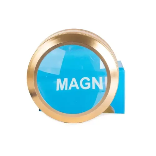 Компасы, лупы Универсальная увеличительная экранная лупа круглая, металл, золотистый, кратность 6Х d-7 см h-3,5 см (DN29773)