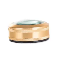 Универсальная увеличительная экранная лупа круглая, металл, золотистый, кратность 6Х d-7 см h-3,5 см (DN29773)