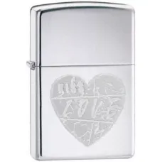 Зажигалка бензиновая Zippo For The Love Серебристая с гравировкой (24198)