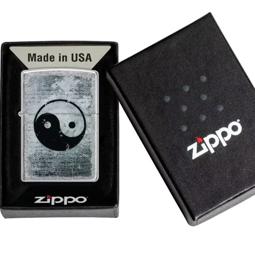 Бензиновые зажигалки Зажигалка бензиновая Zippo Yin Yang Design Серебристая (49772) Бензиновые зажигалки Зажигалка бензиновая Zippo Yin Yang Design Серебристая (49772)