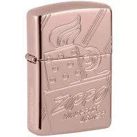 Запальничка армована бензинова Zippo Armor® Rose Gold Zippo Logo Script Collectible (48768)