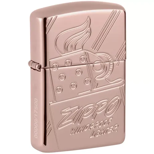 Бензинові запальнички Запальничка армована бензинова Zippo Armor® Rose Gold Zippo Logo Script Collectible (48768)