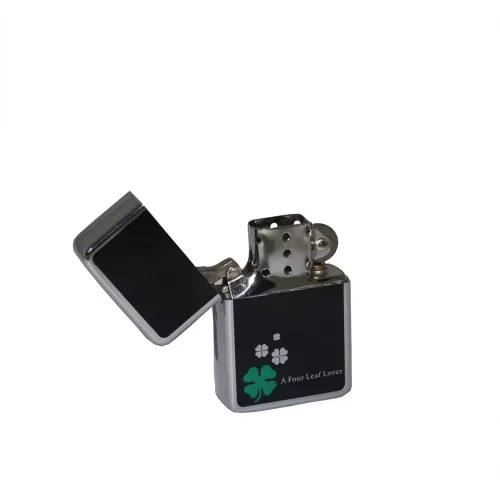 Бензинові запальнички Запальничка бензинова STAR A FOUR LEAF LOVER Чорний із сріблястим (28074STAR)