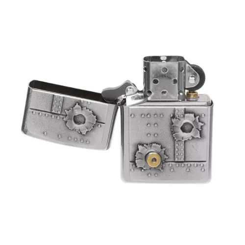 Бензинові запальнички Запальничка бензинова Zippo Bullet Holes 3D Сліди від куль (2004519)