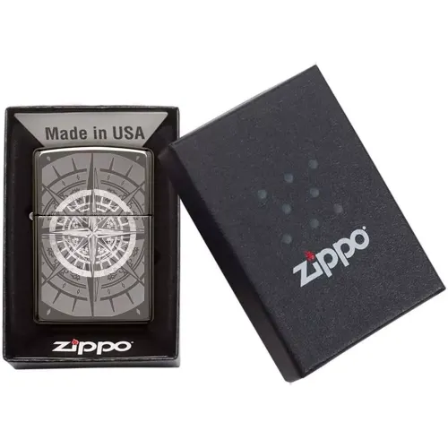 Бензиновые зажигалки Зажигалка бензиновая ZIPPO Compass, черный лед (29232) Бензиновые зажигалки Зажигалка бензиновая ZIPPO Compass, черный лед (29232)