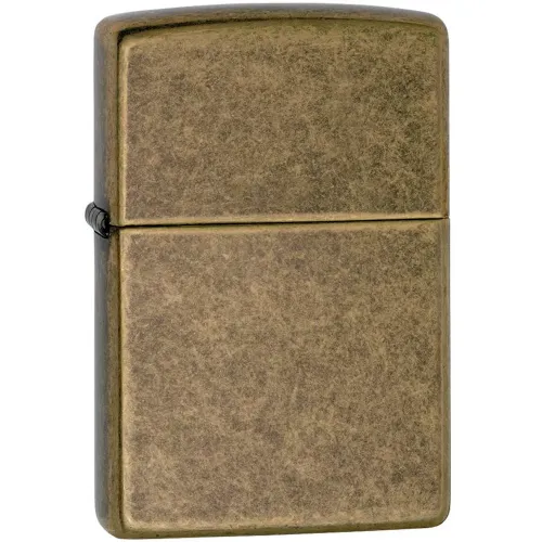 Бензиновые зажигалки Зажигалка бензиновая ZIPPO FLAT BTM ANTIQUE BRASS (201 FB)