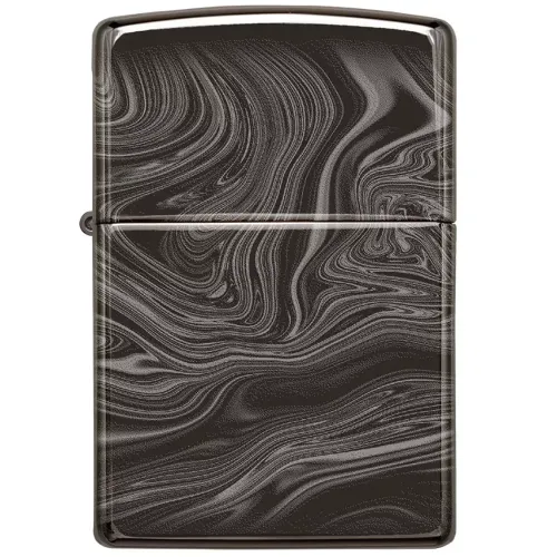 Бензиновые зажигалки Зажигалка бензиновая Zippo Marble Pattern Design черный мрамор (49812)