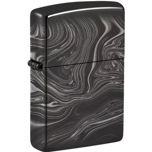 Бензиновые зажигалки Зажигалка бензиновая Zippo Marble Pattern Design черный мрамор (49812)