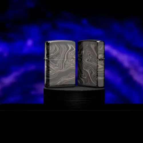 Бензиновые зажигалки Зажигалка бензиновая Zippo Marble Pattern Design черный мрамор (49812)
