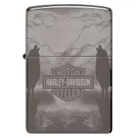 Зажигалка бензиновая ZIPPO Wolves Design Harley-Davidson®, черный лед (48799)