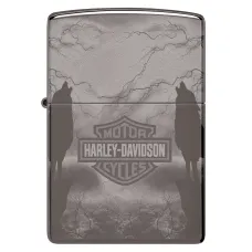 Зажигалка бензиновая ZIPPO Wolves Design Harley-Davidson®, черный лед (48799)