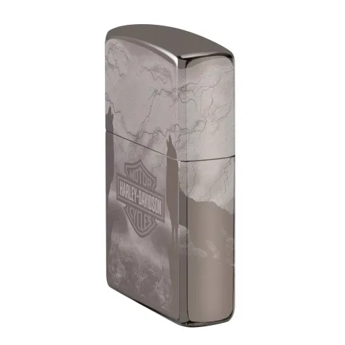 Бензиновые зажигалки Зажигалка бензиновая ZIPPO Wolves Design Harley-Davidson®, черный лед (48799)